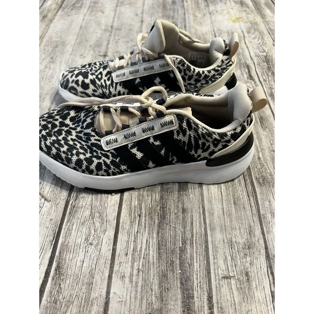 Adidas Swift Run 22 Leopard Cheetah‎ Print Black White GZ 4681 4.5